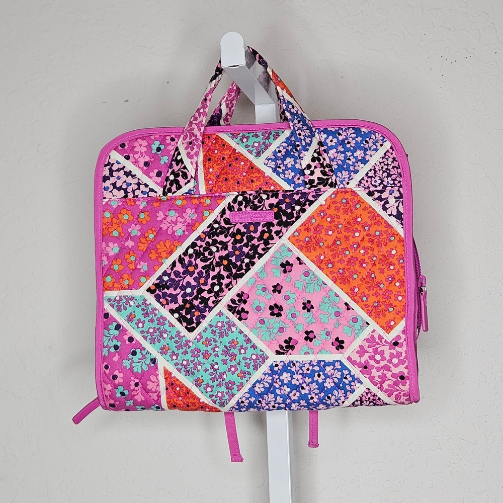 Vera Bradley Hanging Travel Organizer Quilted Floral Patchwork Pink Purple Bag - Picture 3 of 8